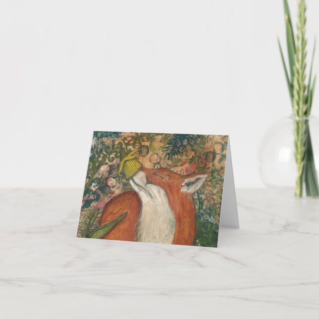 Carte Fox rouge et jonquille Ceville d'art de médias (Devant)