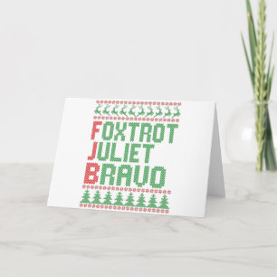 Carte Foxtrot Juliet Bravo Vilain Sweater Cadeau de Noël