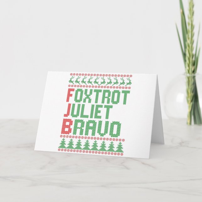 Carte Foxtrot Juliet Bravo Vilain Sweater Cadeau de Noël (Devant)