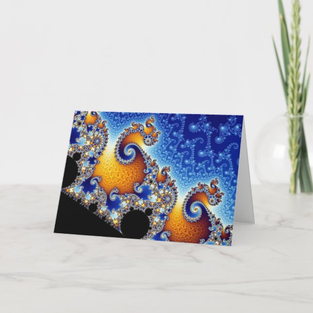 Carte Fractale en spirale bleue de Mandelbrot double (Devant)