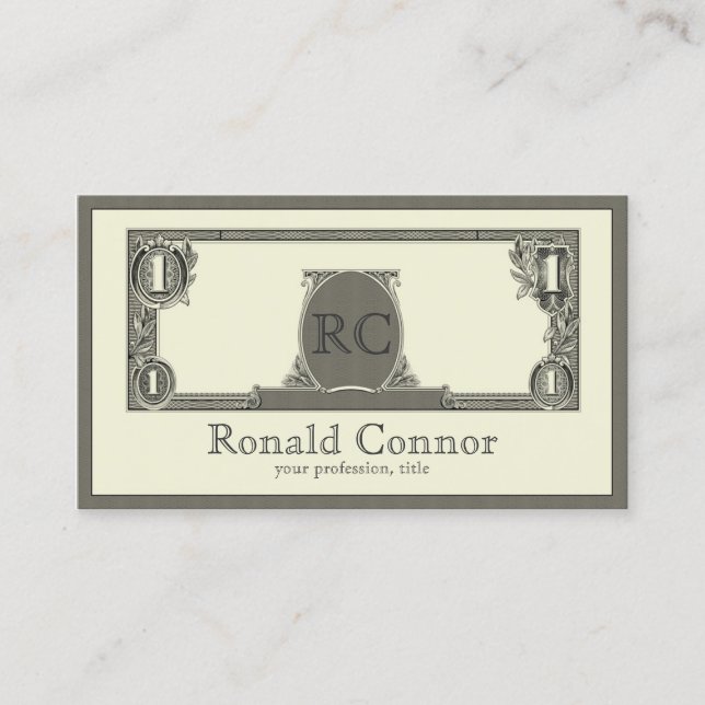 Carte fraîche décorée d'un monogramme royale de (Devant)
