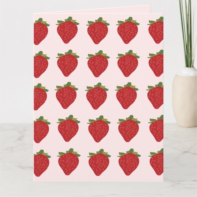 Carte Fraise Douce Fruit Fraises Bienvenue (Devant)