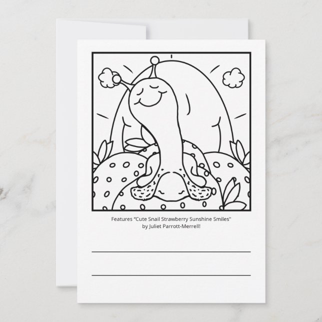 Carte Fraises D'Escargot Cuites Et Sourires De Soleil Ét (Dos)