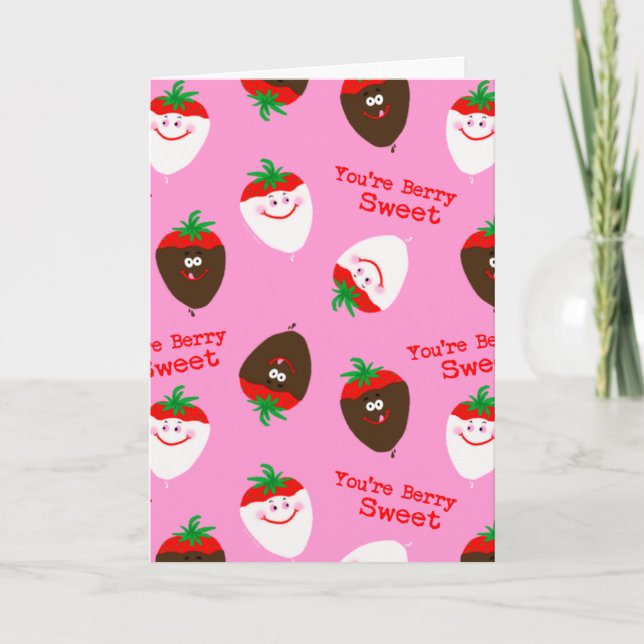 Carte Fraises trempées au chocolat de la Saint-Valentin (Devant)
