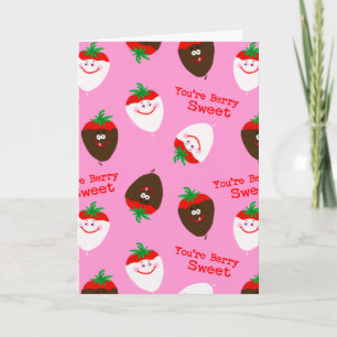 Carte Fraises trempées au chocolat de la Saint-Valentin