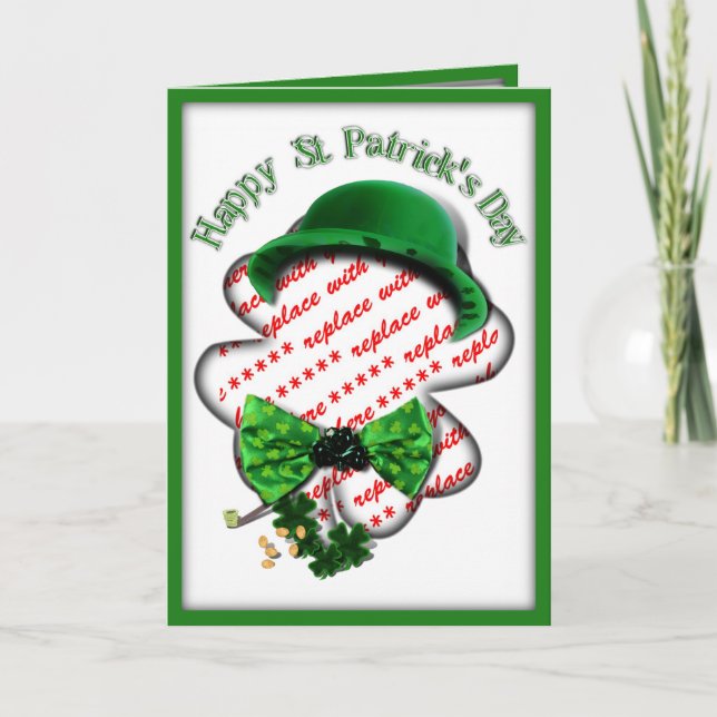 Carte Frame de trèfle à quatre feuilles St Patrick's Day (Devant)