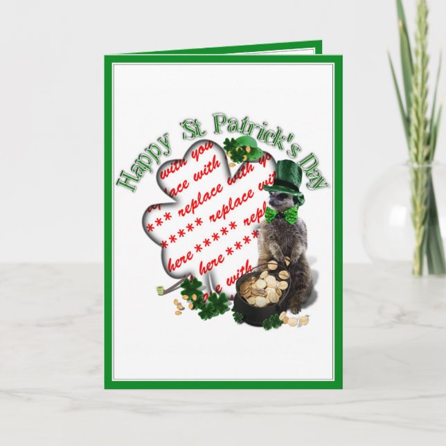 Carte Frame Shamrock de la Saint Patrick Lucky Meerkat (Devant)