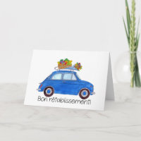 Français Get well Blue Retro Fiat 500