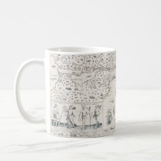 Carte Française Canada (Québec) par Champlain 1612 Coffee Mug (Left)