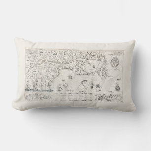 Carte Française Canada (Québec) par Champlain 1612 Lumbar Pillow