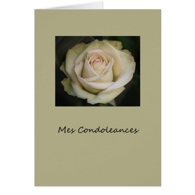 Carte Française de Sympathie Mes Condoleances (Devant)