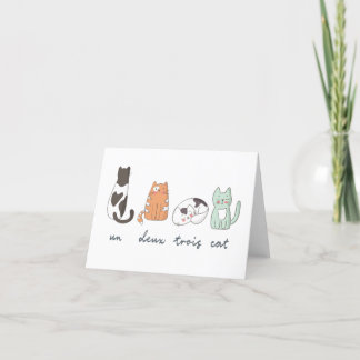 Carte française mignonne drôle de chat
