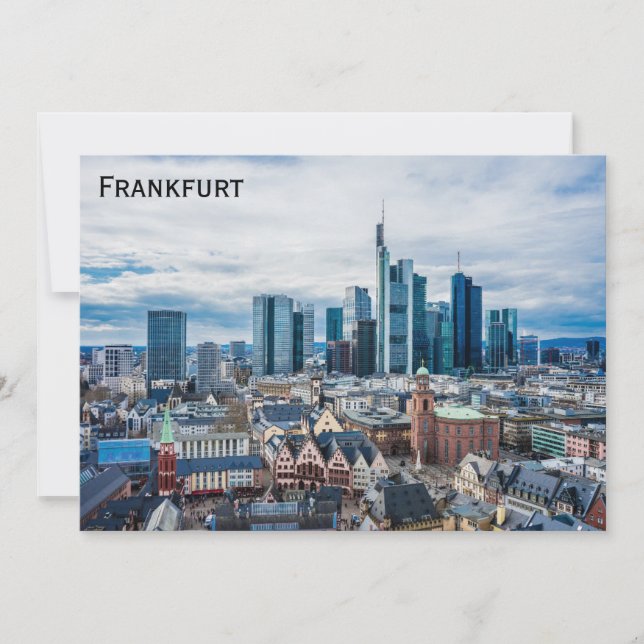 Carte Frankfurt Germany City Skyline Photo Flat Card (Devant)