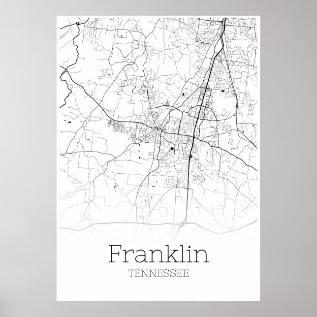 Carte Franklin - Tennessee - Poster de carte de vi (Devant)