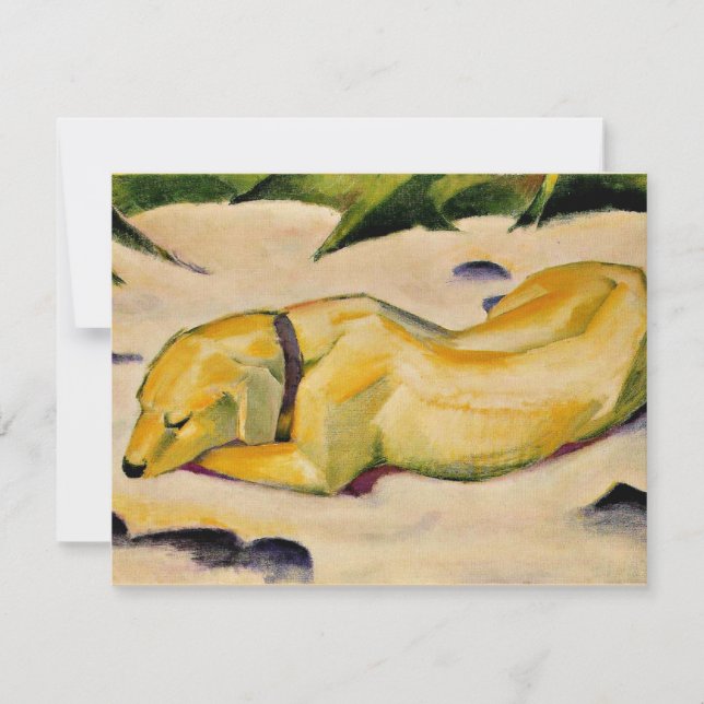 Carte Franz Marc art, Chien couché au soleil (Devant)
