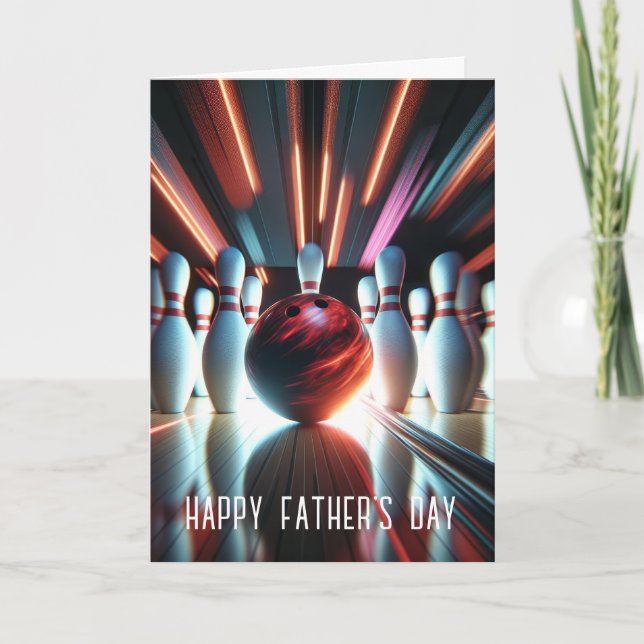 Carte Frappe au Bowling pour la Fête des Pères (Devant)
