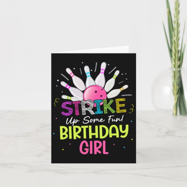 Carte Frappe Un Peu Amusant ! Birthday Girl Bowling Anni (Devant)