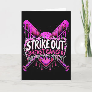 Carte Frapper Cancer du Sein Baseball Softball Drip Ho