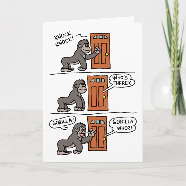 Carte Frapper Gorilla Vous-Même Un Steak (Devant)