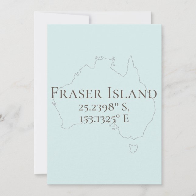 Carte Fraser Island Australie Latitude & Longitude (Devant)