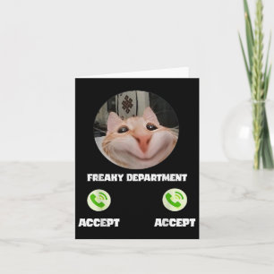 Carte Freaky Chat Appelez Mème Drôle Humour Tee