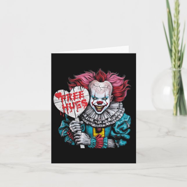 Carte Free A Hugs Scary Clown Character Valentine Hallow (Devant)