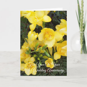 Carte Freesias Personnalisé 70e anniversaire de Mariage