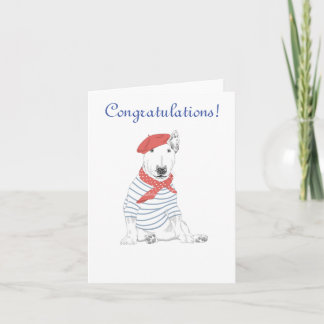 Carte French Artist Bull Terrier Congratulations 