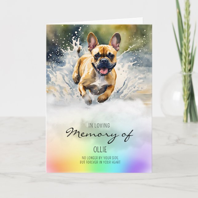 Carte French Bulldog aquarelle chien perte sympathie (Devant)