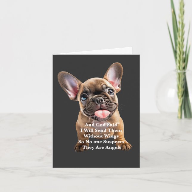 Carte French Bulldog Frenchie dog God Said quote Wings (Devant)