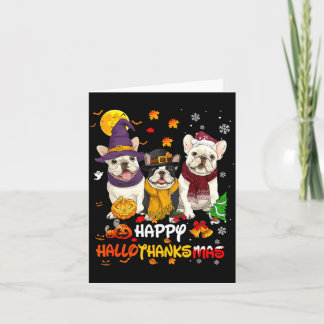 Carte French Bulldog Happy Hallothanksmas Dog Lover Chri