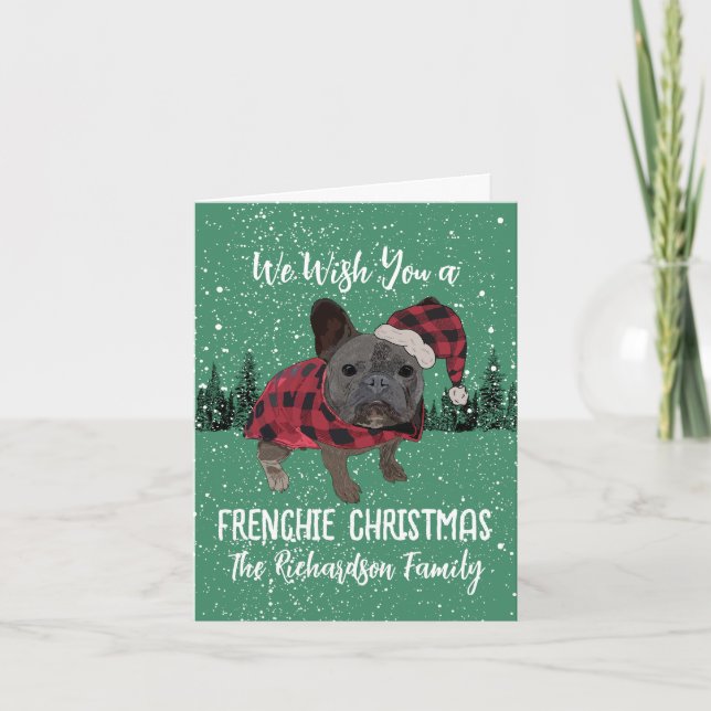 Carte French Bulldog Noël Chien personnalisé Frenchie (Devant)