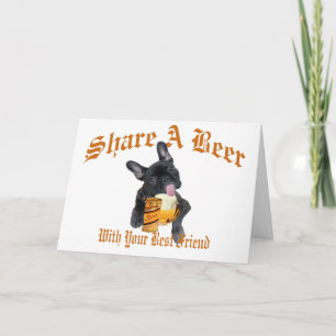 Carte French Bulldog Partage Une Bière