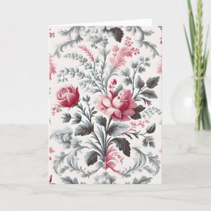 Carte French Country Toile Fleurie Anniversaire