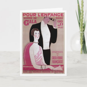 CARTE "FRENCH GALA" ART DECO VINTAGE TYPE DE POSTER GREE