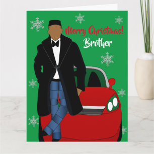 Carte Frère afro-américain Joyeux Noël