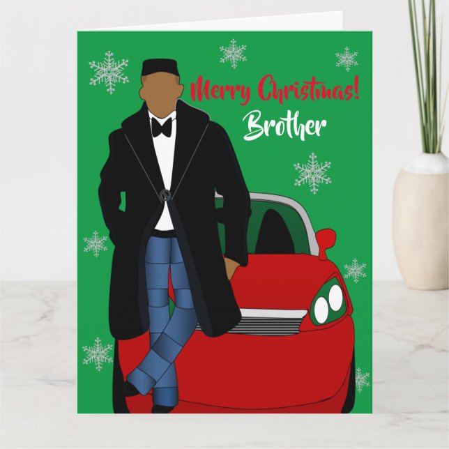 Carte Frère afro-américain Joyeux Noël (Devant)