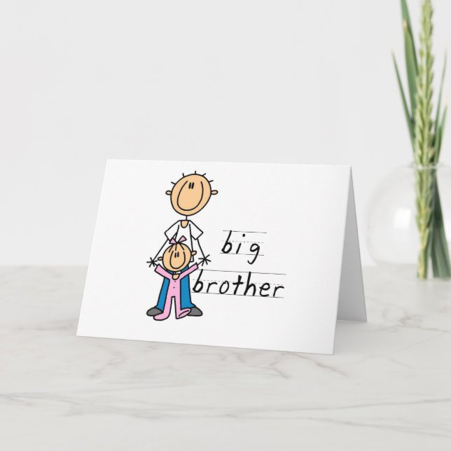 Carte Frère avec des T-shirts et des cadeaux de soeur de (Devant)