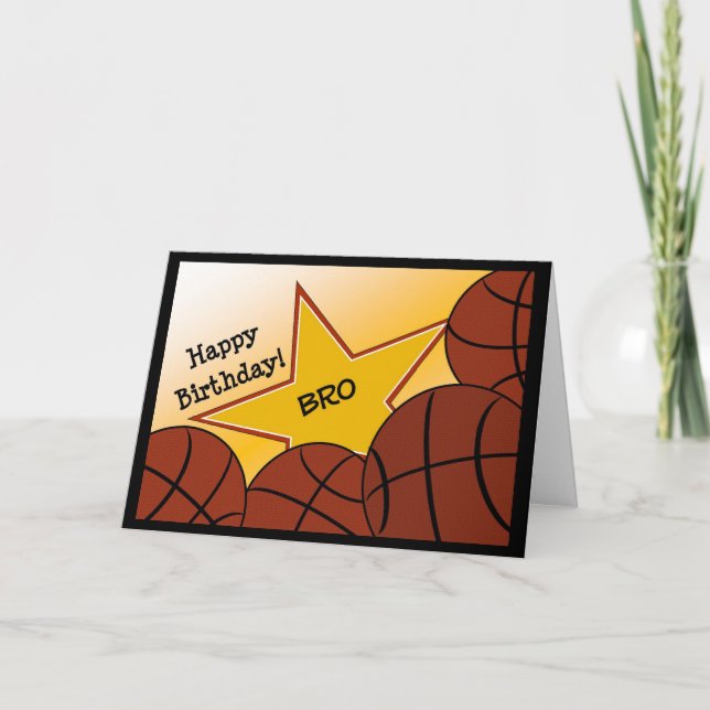 Carte Frère - basket-ball de joyeux anniversaire aimant (Devant)