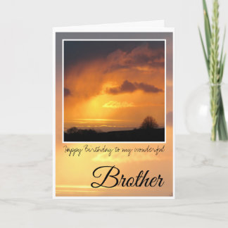 Carte Frère d'anniversaire, soleil brillant derrière les