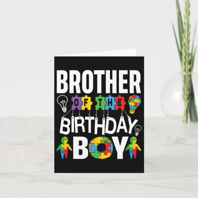 Carte Frère De L'Autisme De L'Anniversaire (Devant)
