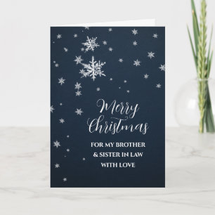 Carte Frère des neiges & Soeur en droit Joyeux Noël