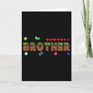 Carte Frère du garçon d'anniversaire Pixel Game Matching