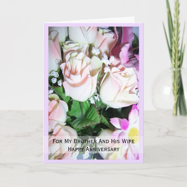 Carte Frère et belle-sœur personnalisé pour anniversaire (Devant)
