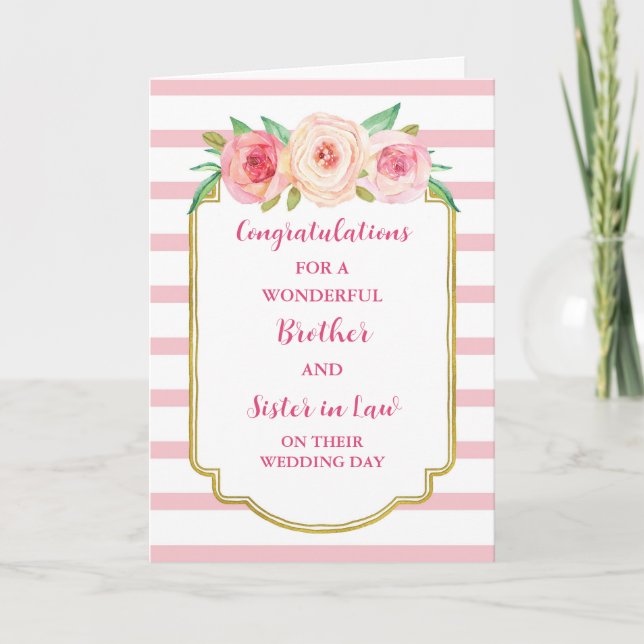 Carte Frère et soeur en droit Mariage Félicitations (Devant)