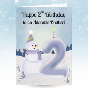 Carte Frère heureux 2ème anniversaire Construction de bo