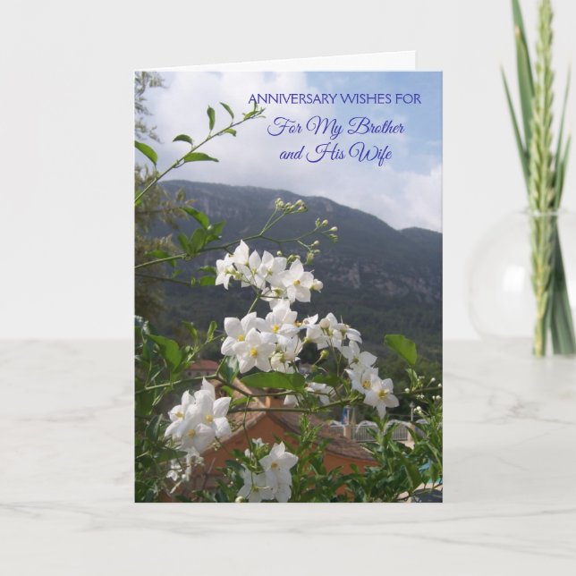 Carte Frère Jasmine et épouse Anniversaire personnalisé (Devant)