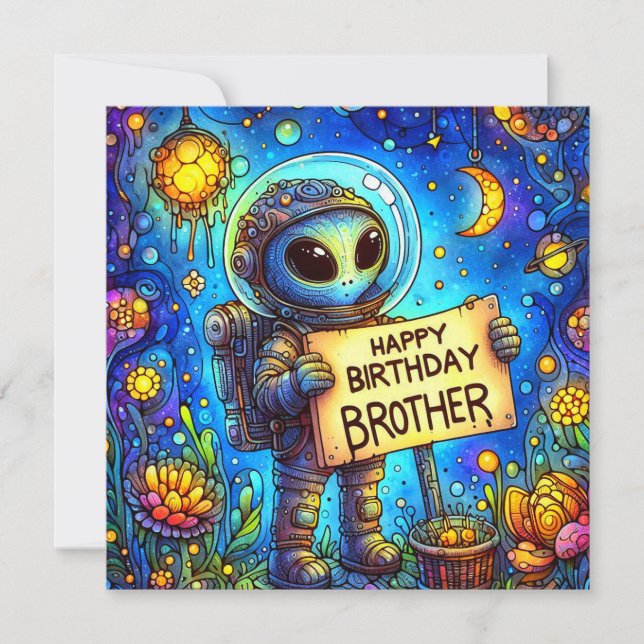 Carte FRÈRE ~ Joyeux anniversaire ~ Ours en peluche ~ (Devant)