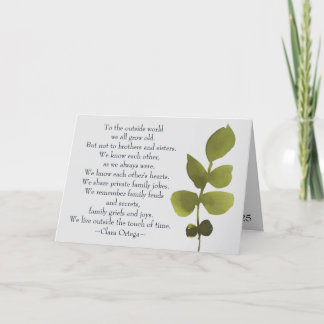 Carte Frère Soeur Sentimentale Poème frère frère Anniver