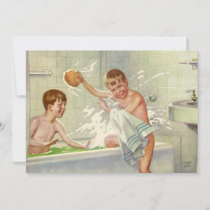 Carte Frères vintage, enfants, garçons s'ébattant dans l